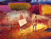 técnica mixta. pintura. trasescena. 